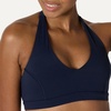 Amazon Essentials Women’s Active FormFlex Buttery Soft Light Support Halter V-Neck Sports Bra(Navy)
