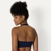 Amazon Essentials Women’s Active FormFlex Buttery Soft Light Support Halter V-Neck Sports Bra(Navy)