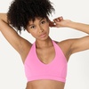 Amazon Essentials Women’s Active FormFlex Buttery Soft Light Support Halter V-Neck Sports Bra(Pink)