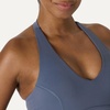 Amazon Essentials Women’s Active FormFlex Buttery Soft Light Support Halter V-Neck Sports Bra(Slate Grey)