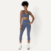 Amazon Essentials Women’s Active FormFlex Buttery Soft Light Support Halter V-Neck Sports Bra(Slate Grey)