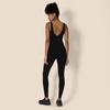 Amazon Essentials Women’s Active Formflex Buttery Soft One Piece Full Length Workout Jumpsuit with Built-In Bra(Black)