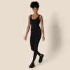 Amazon Essentials Women’s Active Formflex Buttery Soft One Piece Full Length Workout Jumpsuit with Built-In Bra(Black)