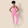 Amazon Essentials Women’s Active Formflex Buttery Soft One Piece Full Length Workout Jumpsuit with Built-In Bra(Pink)