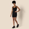 Amazon Essentials Women’s Active Formflex Buttery Soft One Piece Shorts Romper Jumpsuit with Built-In Bra(Black)