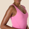Amazon Essentials Women’s Active Formflex Buttery Soft One Piece Shorts Romper Jumpsuit with Built-In Bra(Pink)