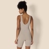 Amazon Essentials Women’s Active Formflex Buttery Soft One Piece Shorts Romper Jumpsuit with Built-In Bra(Taupe)