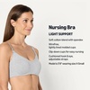 Amazon Essentials Women’s Cotton Blend Jersey Support Nursing Bra(Grey Heather / White)