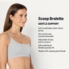 Amazon Essentials Women’s Cotton Jersey Scoop Bralette, Pack of 2(Black / Grey Heather)