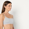 Amazon Essentials Women’s Cotton Jersey Scoop Bralette, Pack of 2(Black / Medium Grey Heather)