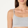Amazon Essentials Women’s Cotton Jersey Scoop Bralette, Pack of 2(Black / Medium Grey Heather)