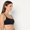 Amazon Essentials Women’s Cotton Jersey Scoop Bralette, Pack of 2(Black / Washed Bronze)