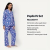 Amazon Essentials Women’s Cotton Stretch Poplin Pajama Set, Short Sleeve Button-Down with Shorts(Blue Paisley Floral)