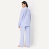 Amazon Essentials Women’s Cotton Stretch Poplin Pajama Set, Short Sleeve Button-Down with Shorts(Blue Pinstripe)