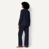 Amazon Essentials Women’s Cotton Stretch Poplin Pajama Set, Short Sleeve Button-Down with Shorts(Navy Ivory Dot)
