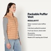 Amazon Essentials Women’s Lightweight Water-Resistant Packable Puffer Vest(Light Brown)