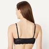 Amazon Essentials Women’s Stretch Galloon Lace Unlined Triangle Bra, Wireless, Pack of 2(Black / White)