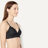 Amazon Essentials Women’s Stretch Galloon Lace Unlined Triangle Bra, Wireless, Pack of 2(Black / White)