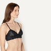Amazon Essentials Women’s Stretch Galloon Lace Unlined Triangle Bra, Wireless, Pack of 2(Black)