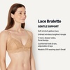 Amazon Essentials Women’s Stretch Galloon Lace Unlined Triangle Bra, Wireless, Pack of 2(White / Washed Bronze)