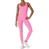 Amazon Essentials Women’s Active Formflex Buttery Soft One Piece Full Length Workout Jumpsuit with Built-In Bra(Pink)