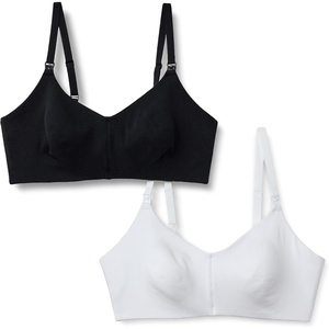 Amazon Essentials Women’s Cotton Blend Jersey Support Nursing Bra(Black / White)