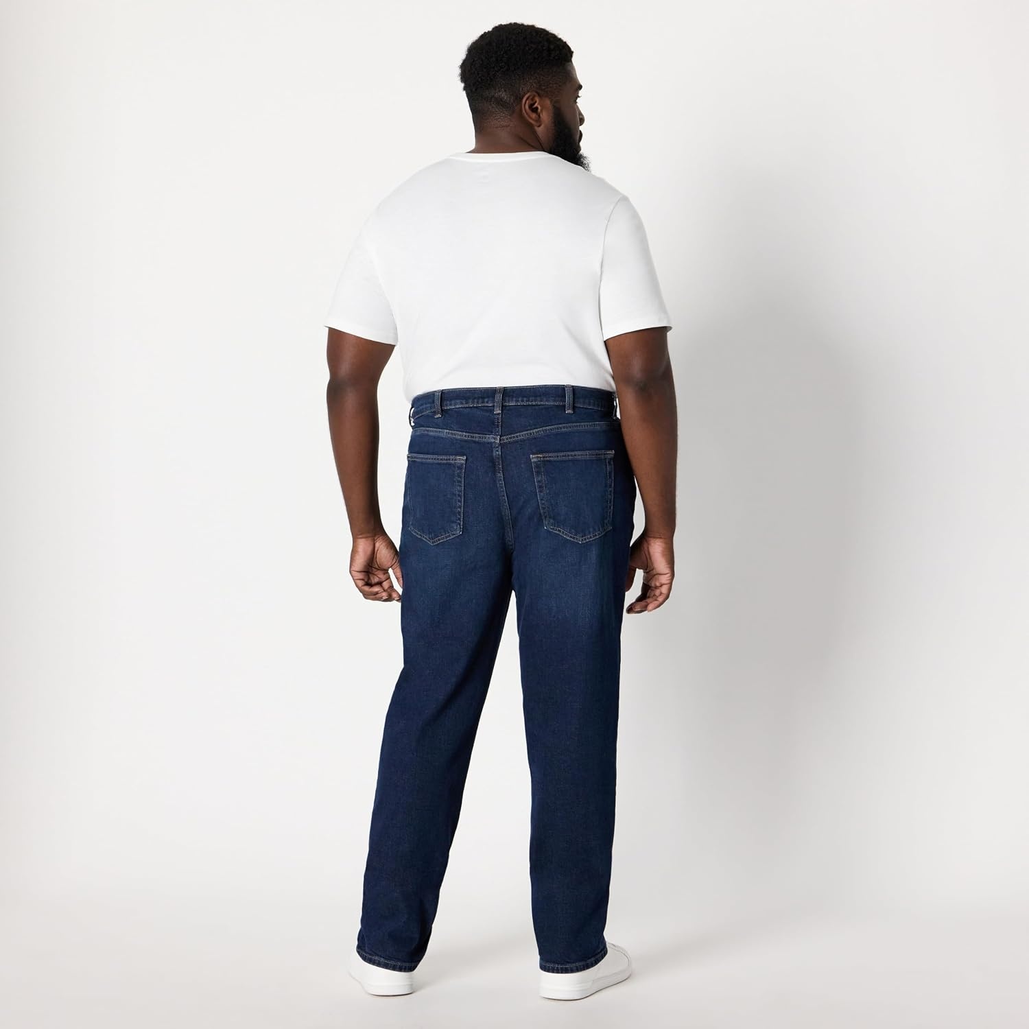 image:imageAmazon Essentials Mens RelaxedFit Heavyweight Rigid Jeans 5 Pocket StylingDark Midnight Wash