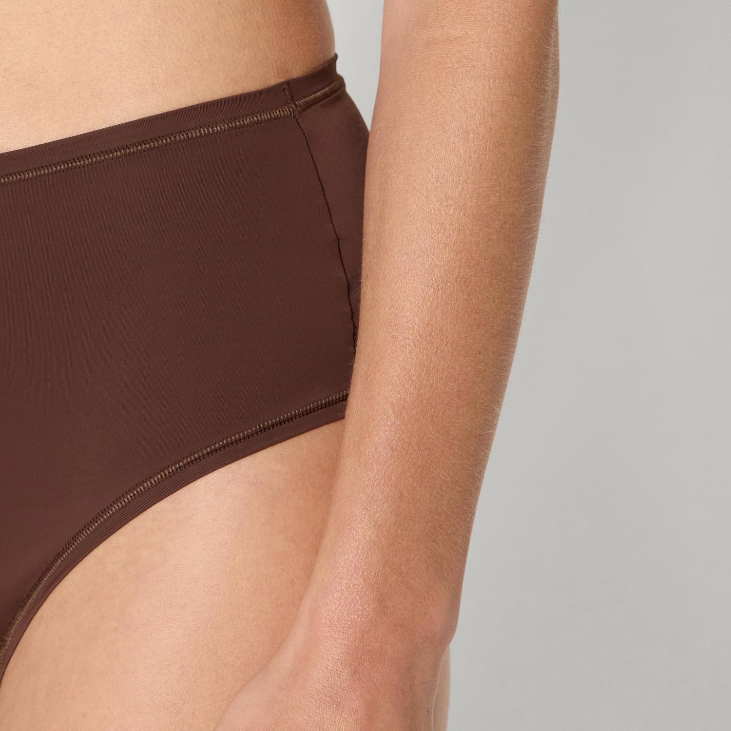 image:imageAmazon Essentials Womens Microfiber High Waisted Thongs Pack of 6Black Rich Hazel Washed Bronze