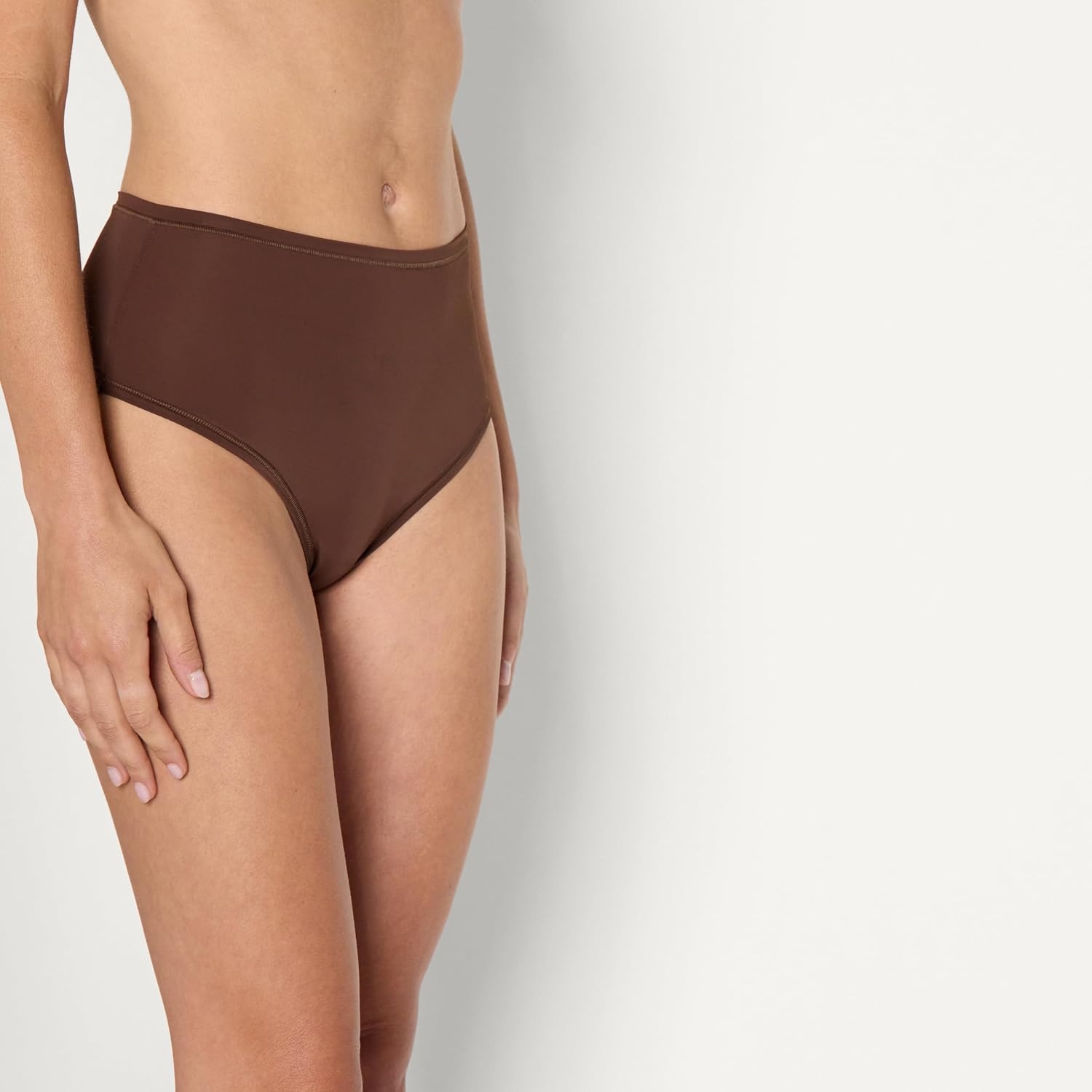 image:imageAmazon Essentials Womens Microfiber High Waisted Thongs Pack of 6Black Rich Hazel Washed Bronze