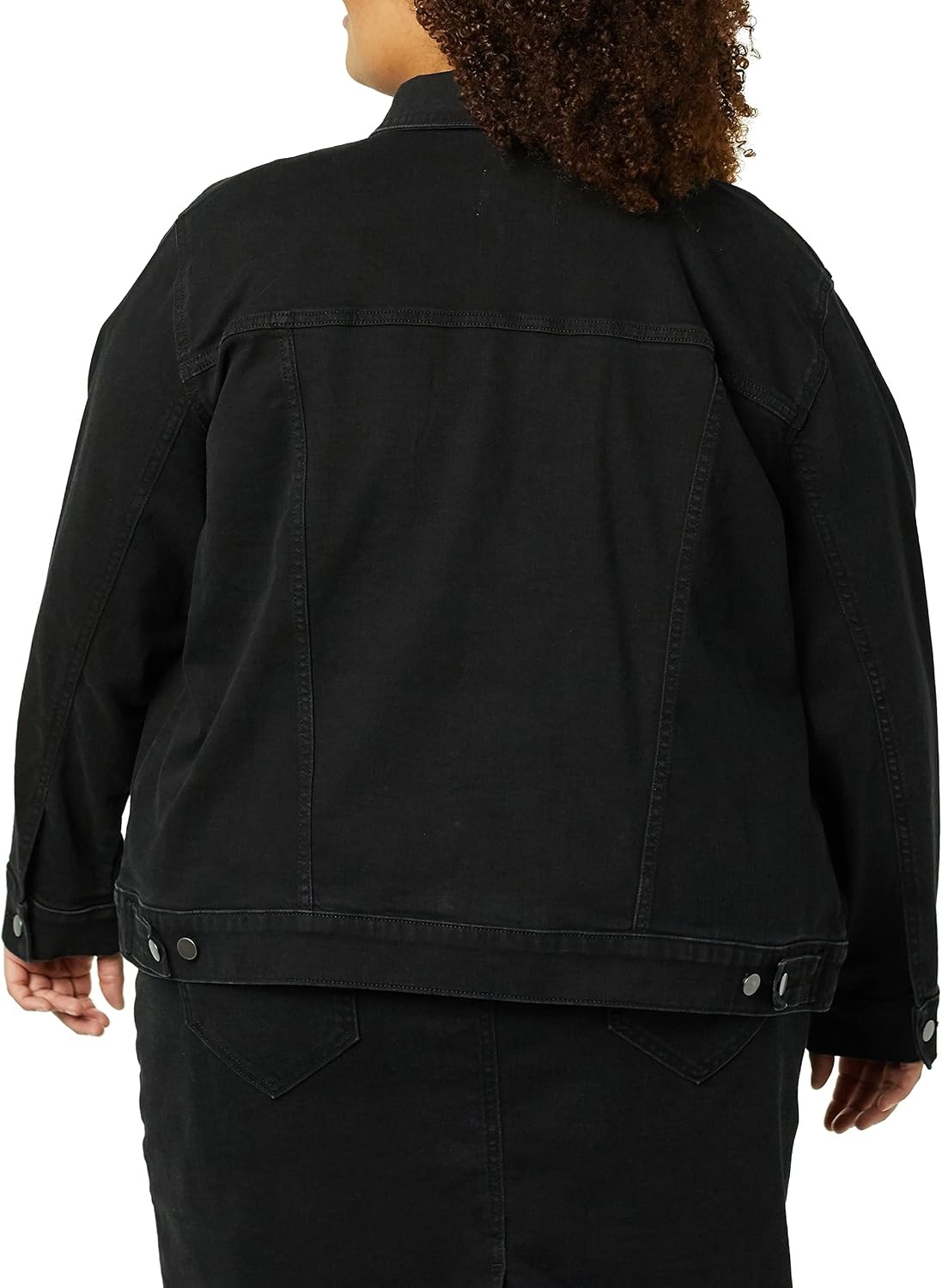 image:imageAmazon Essentials Womens RegularFit Denim Jean Jacket Available in Plus SizeBlack Wash