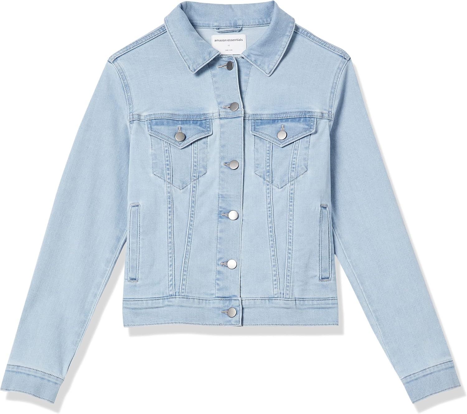 image:imageAmazon Essentials Womens RegularFit Denim Jean Jacket Available in Plus SizeLight Wash