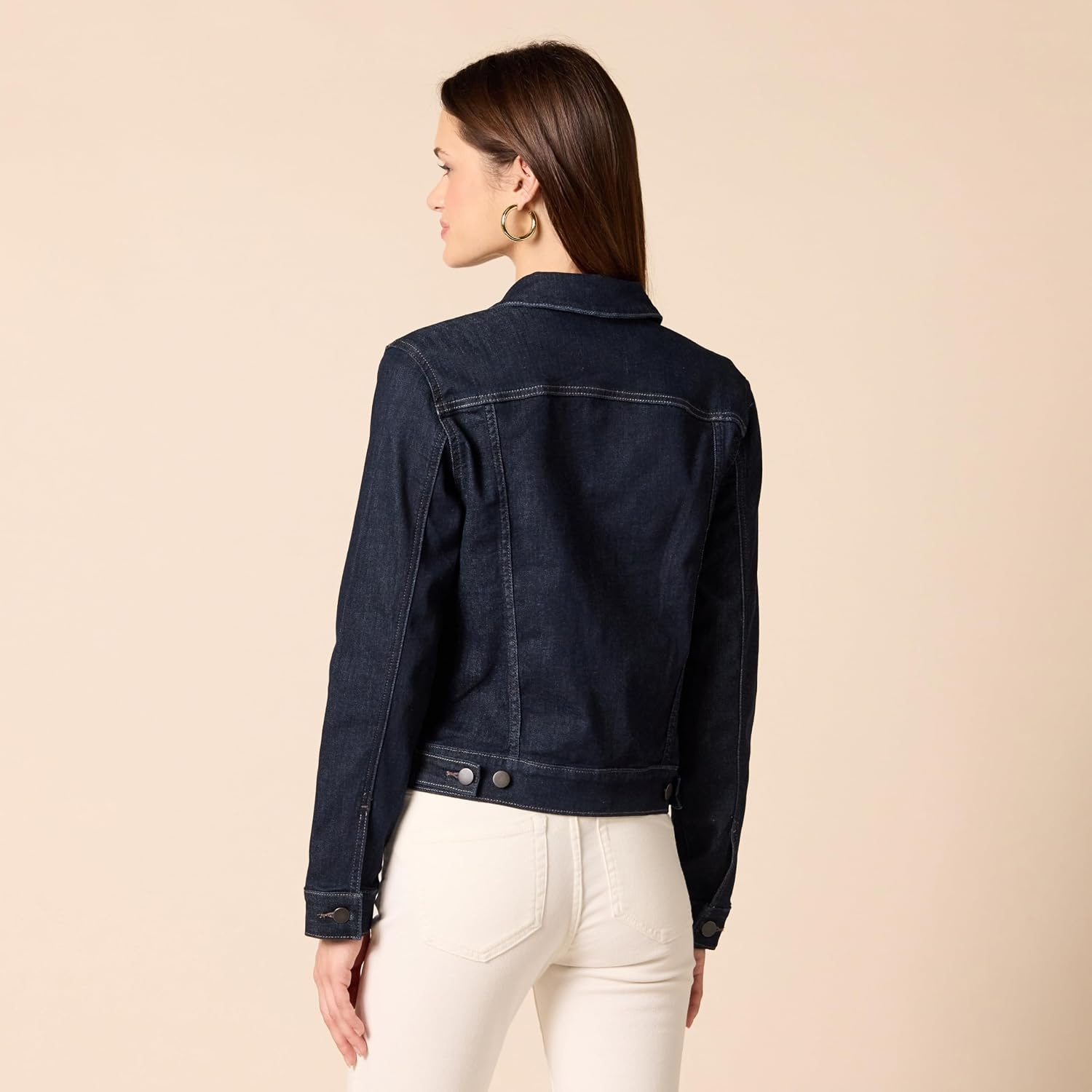 image:imageAmazon Essentials Womens RegularFit Denim Jean Jacket Available in Plus SizeRinse Wash