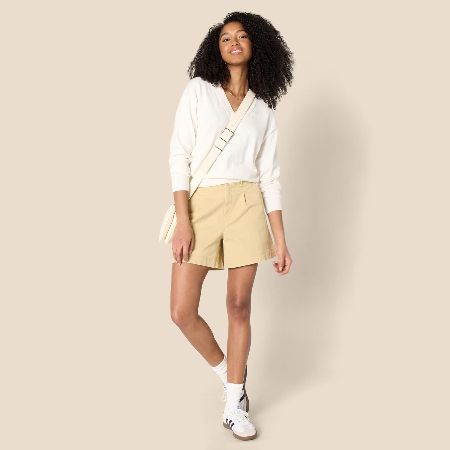 image:imageAmazon Essentials Womens RegularFit Lightweight LongSleeve VNeck Sweater Ribbed Cozy Soft Available in Plus SizeEggshell White