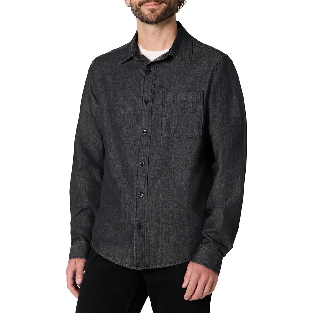 image:imageAmazon Essentials Mens RegularFit LongSleeve ButtonDown Denim ShirtBlack Wash