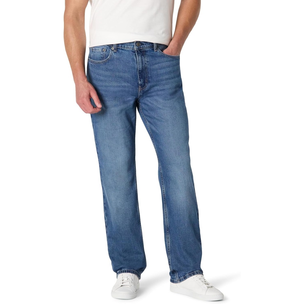 image:imageAmazon Essentials Mens RelaxedFit Heavyweight Rigid Jeans 5 Pocket StylingClassic Medium Wash