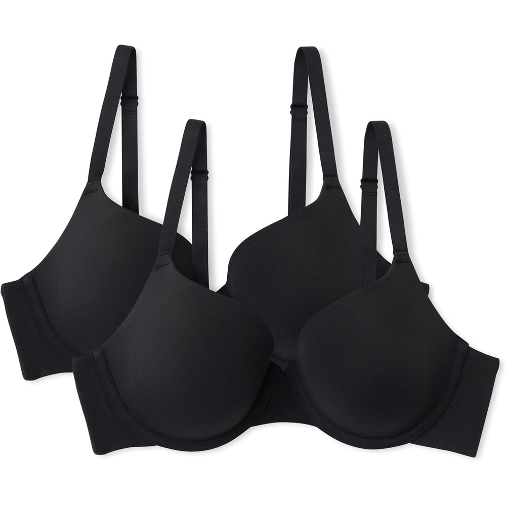 image:imageAmazon Essentials Womens Microfiber Full Coverage Bra Pack of 2Black