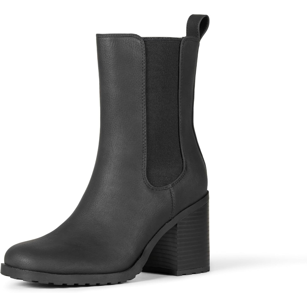 image:imageAmazon Essentials Womens Mid Calf Heeled Chelsea Boots Slip On with Lug SoleBlack