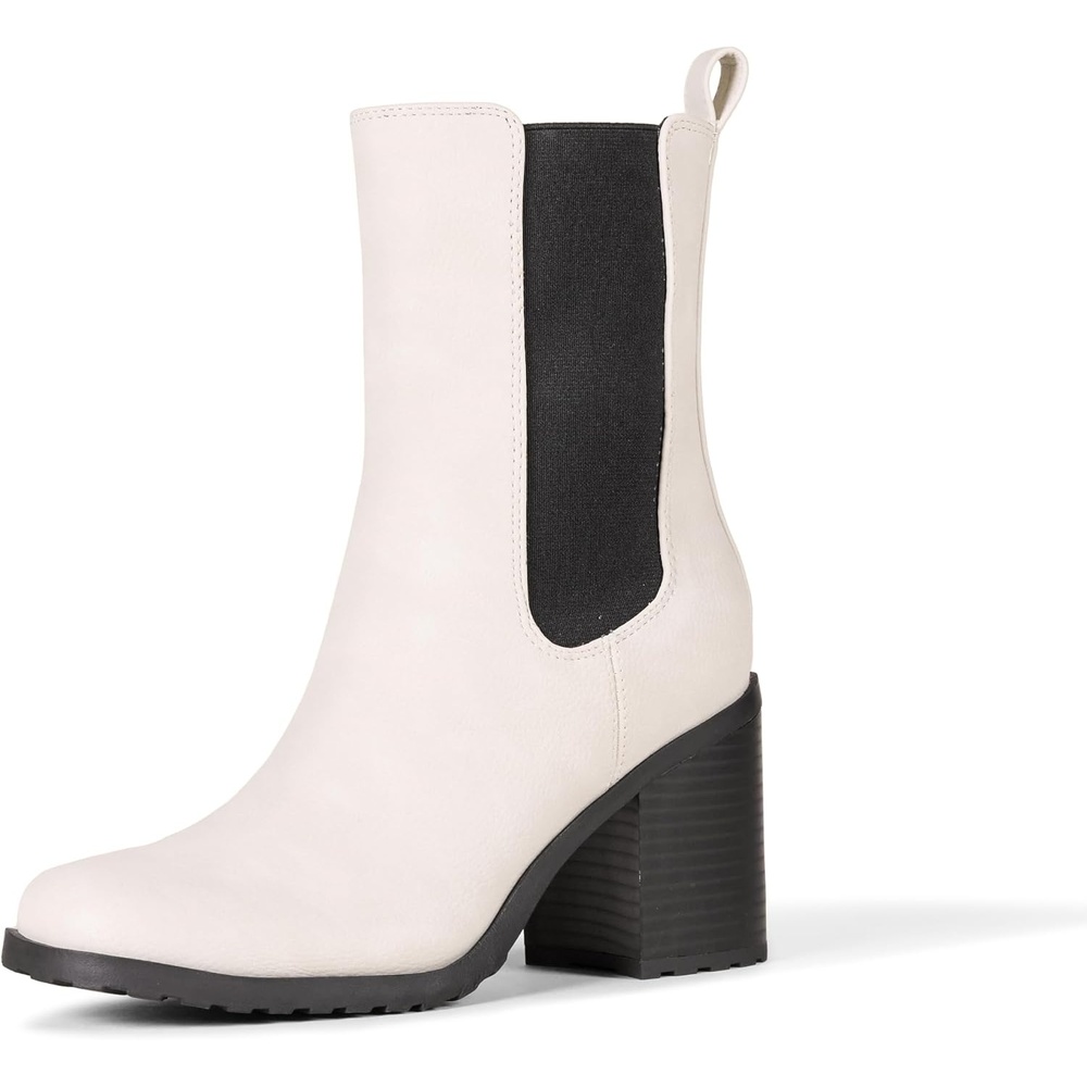 image:imageAmazon Essentials Womens Mid Calf Heeled Chelsea Boots Slip On with Lug SoleSand