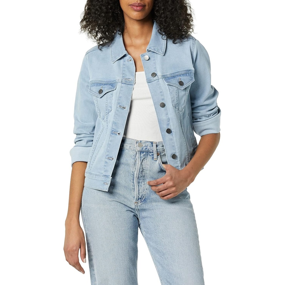 image:imageAmazon Essentials Womens RegularFit Denim Jean Jacket Available in Plus SizeLight Wash
