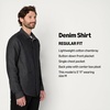 Amazon Essentials Men’s Regular-Fit Long-Sleeve Button-Down Denim Shirt(Black Wash)