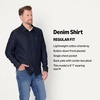 Amazon Essentials Men’s Regular-Fit Long-Sleeve Button-Down Denim Shirt(Rinse)