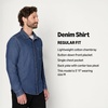 Amazon Essentials Men’s Regular-Fit Long-Sleeve Button-Down Denim Shirt(Stone Medium Wash)