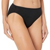 Amazon Essentials Women’s Cotton High Leg Brief Underwear Plus, Pack of 10(Black)