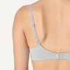 Amazon Essentials Women’s Cotton Jersey Lined Plunge Bralette(Black / Grey Heather)