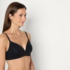 Amazon Essentials Women’s Cotton Jersey Lined Plunge Bralette(Black / White)