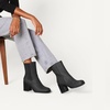 Amazon Essentials Women’s Mid Calf Heeled Chelsea Boots, Slip On with Lug Sole(Black)