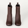 Amazon Essentials Women’s Mid Calf Heeled Chelsea Boots, Slip On with Lug Sole(Dark Brown)