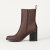 Amazon Essentials Women’s Mid Calf Heeled Chelsea Boots, Slip On with Lug Sole(Dark Brown)