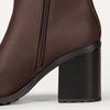 Amazon Essentials Women’s Mid Calf Heeled Chelsea Boots, Slip On with Lug Sole(Dark Brown)