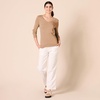 Amazon Essentials Women’s Regular-Fit Lightweight Long-Sleeve V-Neck Sweater, Ribbed, Cozy Soft (Available in Plus Size)(Camel Heather)